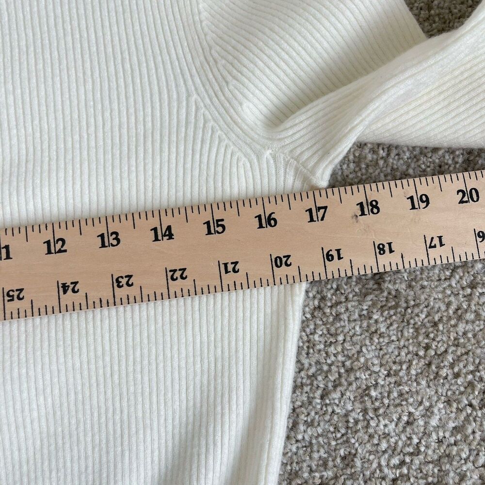 Ann Taylor Pearl Button Cuff Ribbed Mock Neck Long Sleeve Sweater Dress - Small - Picture 13 of 16